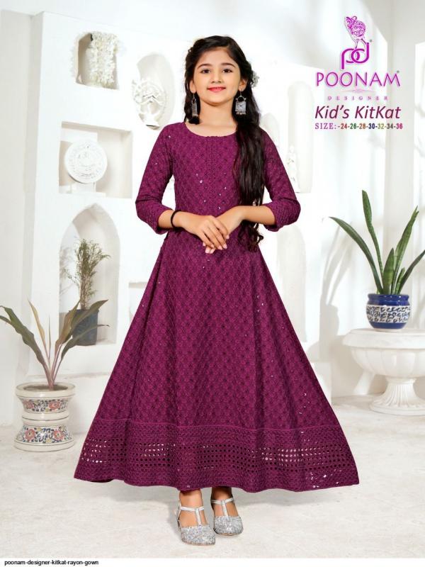 Poonam Kids Kitkat Rayon Designer Wear Kids Collection 